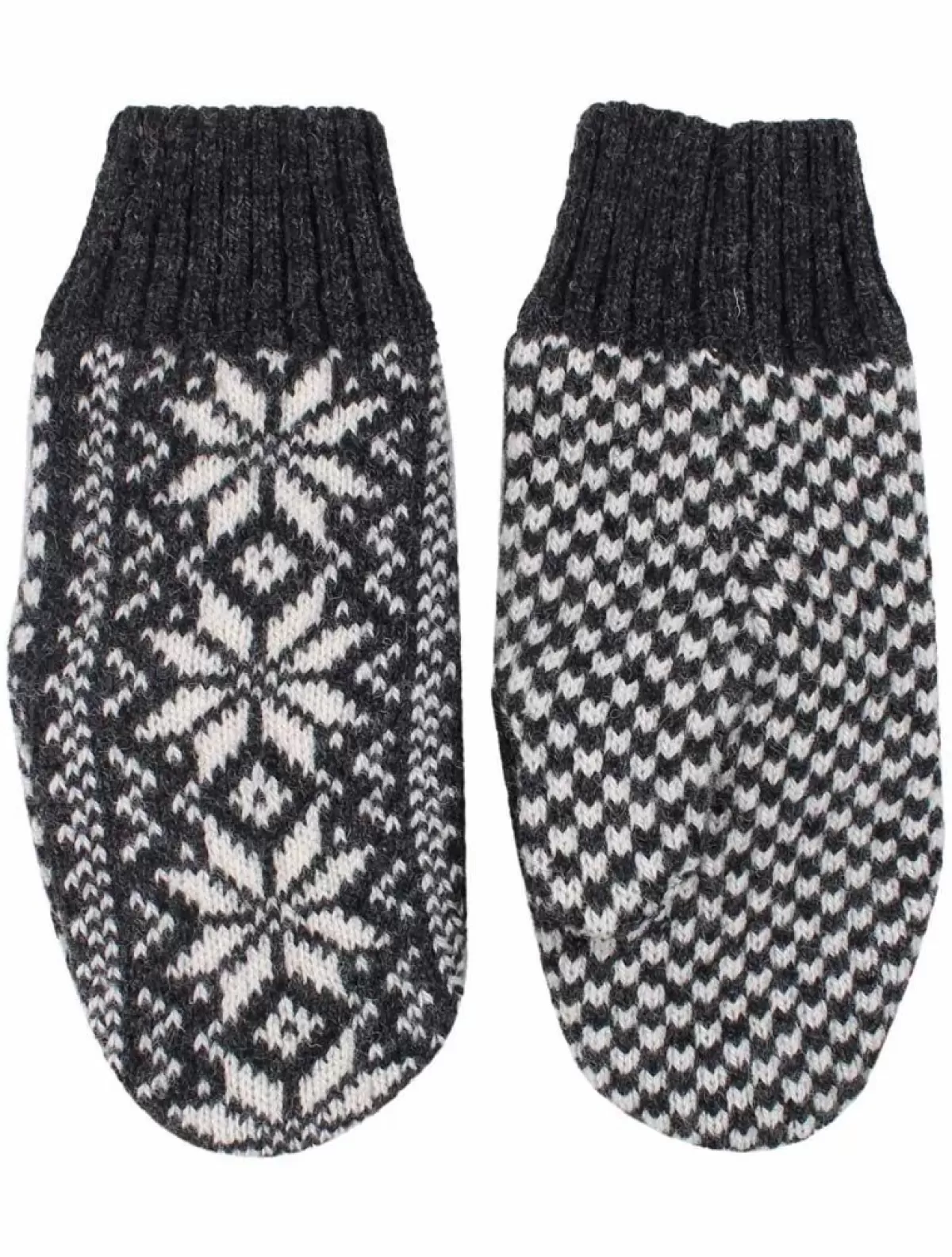 Danefæ Handschuhe>Danestay Warm Wool Mittens Dk Grey/White