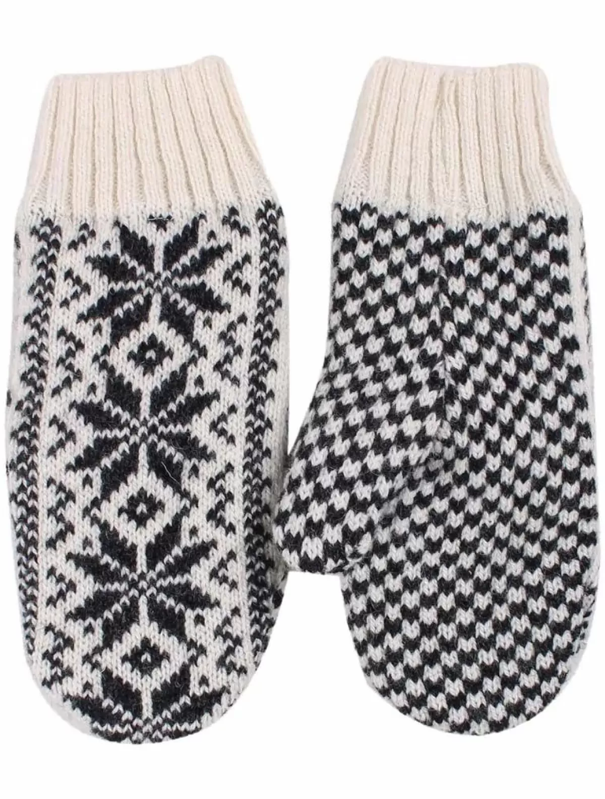 Danefæ Handschuhe>Danestay Warm Wool Mittens White/Dk Grey