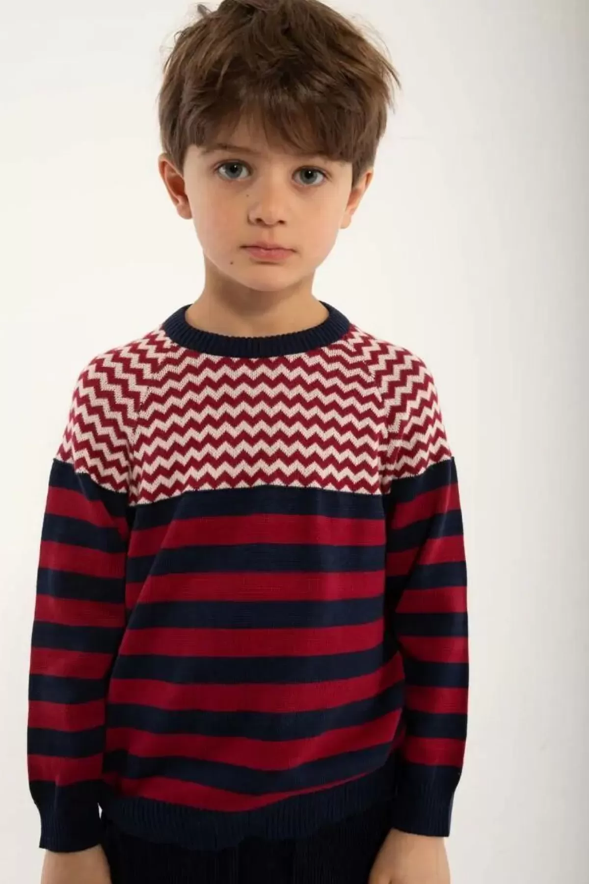 New Danestyle Master Navy/Dk Red/Chalk Kinder Alles Aus Strick