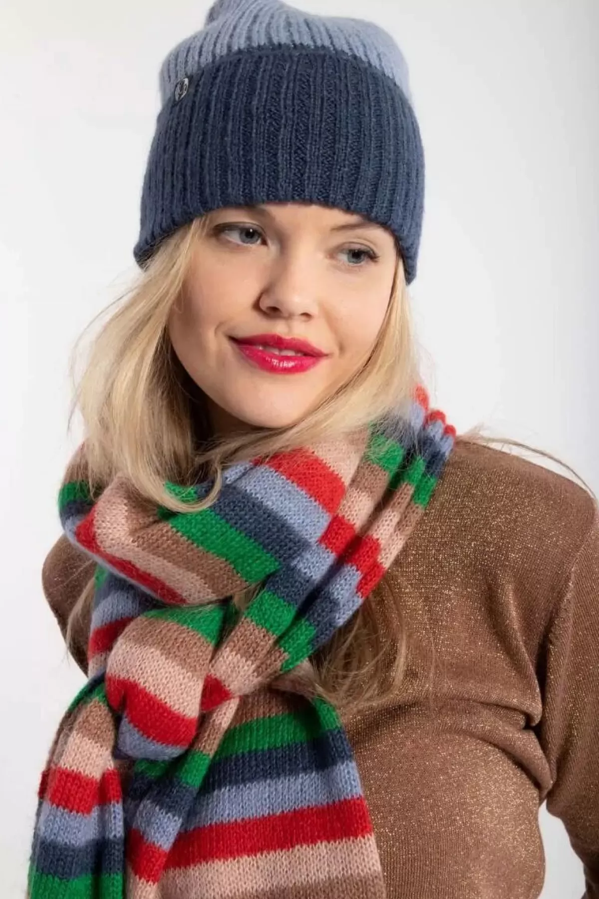 Danefæ Mützen/Hute>Danetop Beanie Marine/Porcelaine
