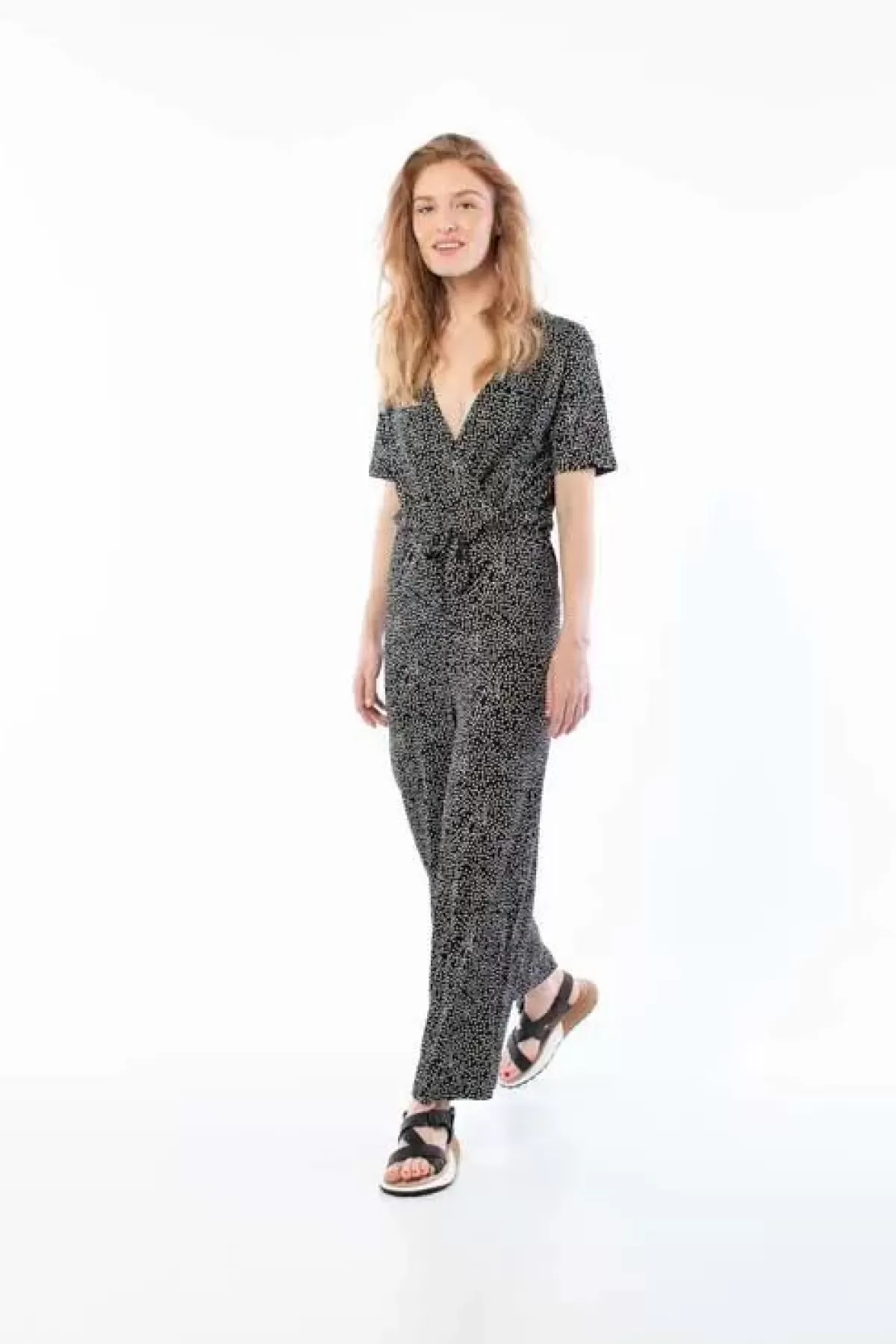 Danefæ Jumpsuits>Danetopsen Suit Black/Chalk Funny Dots