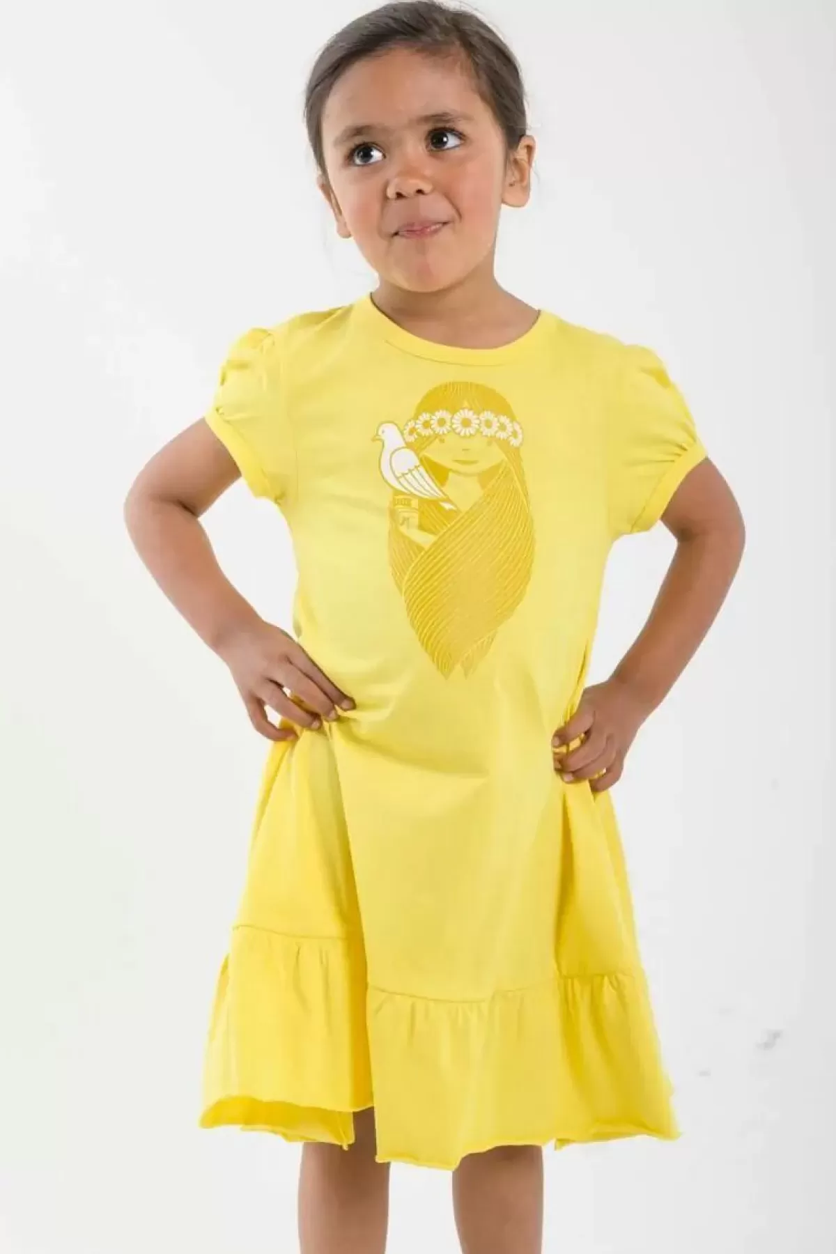 Fashion Danevesterbro Dress Bright Yellow Lillmissliver Kinder Kleider