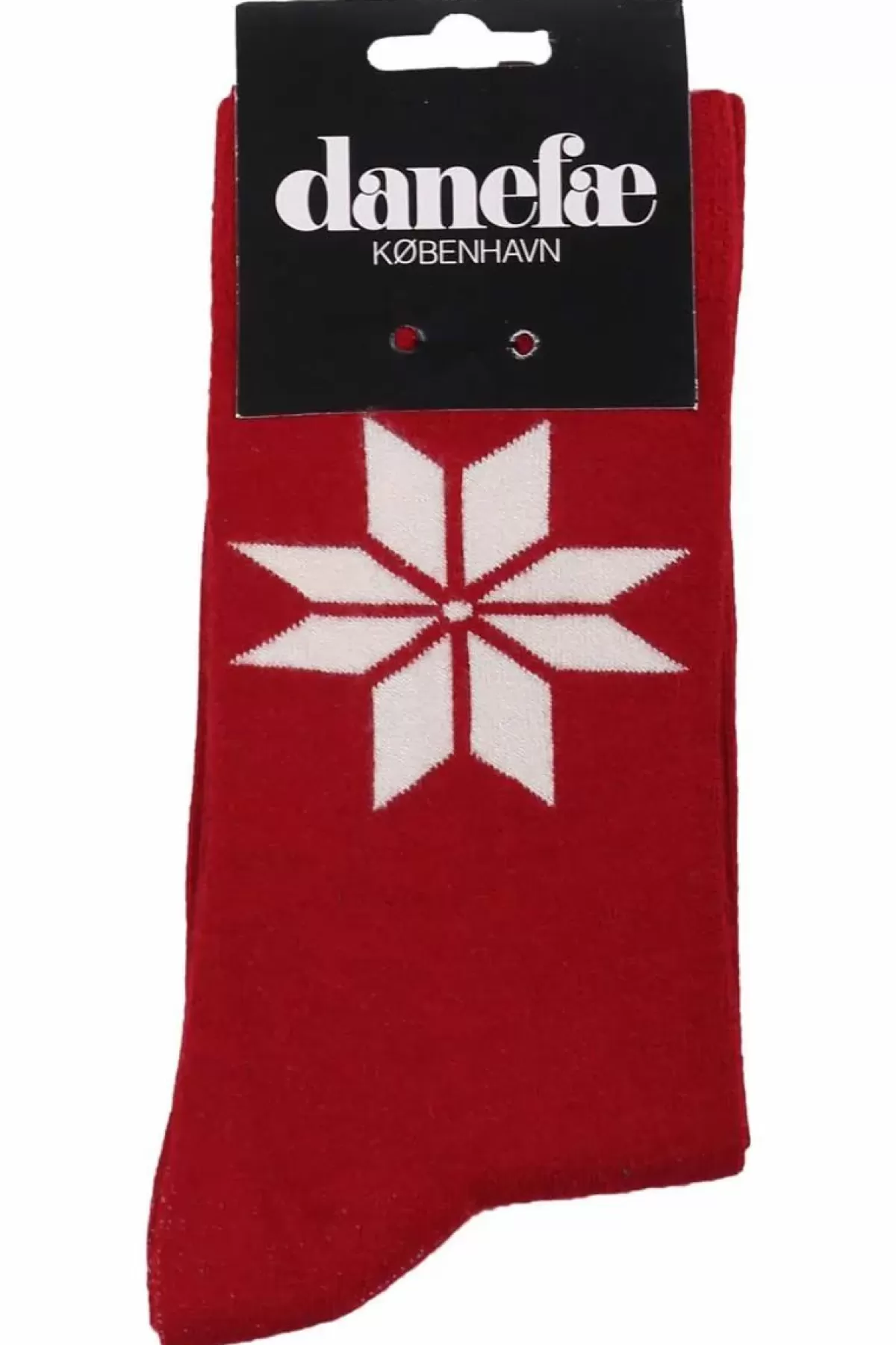 Danefæ Socken Und Strümpfe>Danewalk With Me Socks Dk Red Snowflakes