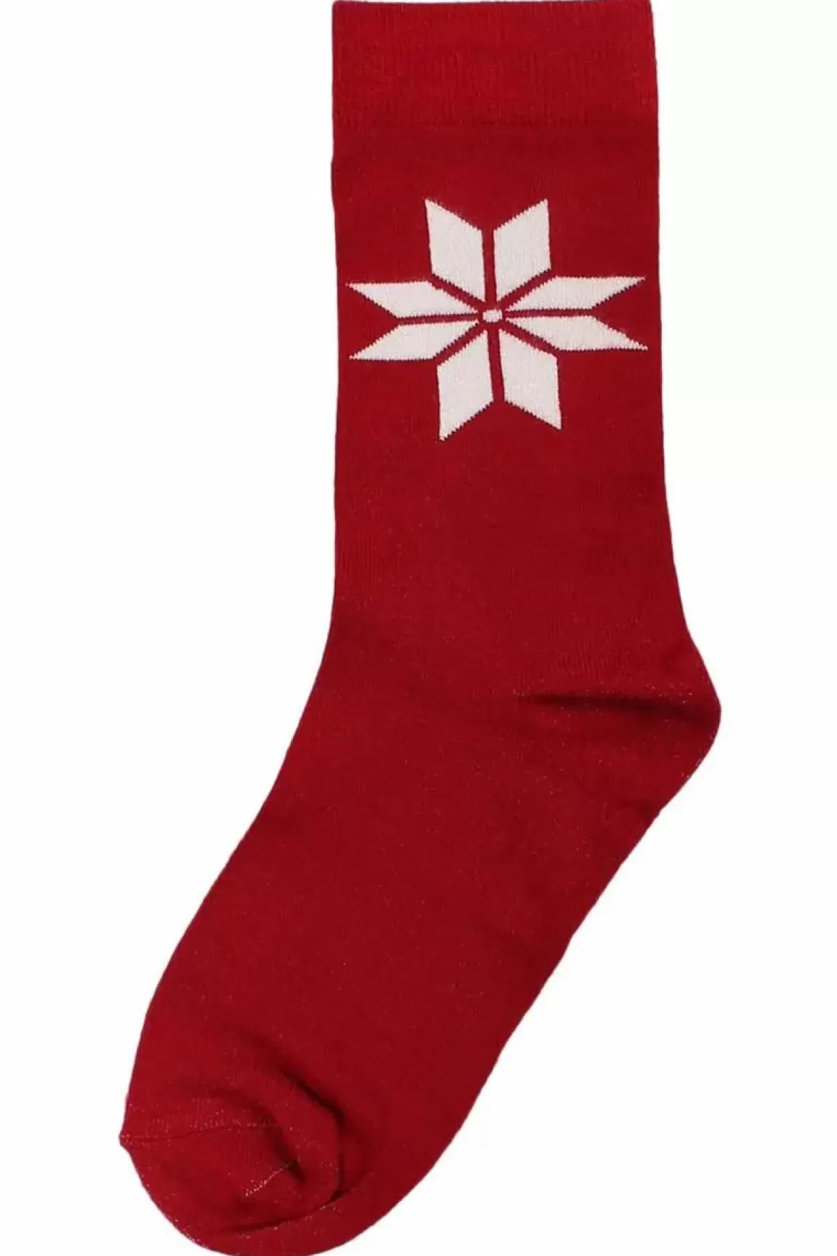 Danefæ Socken Und Strümpfe>Danewalk With Me Socks Dk Red Snowflakes