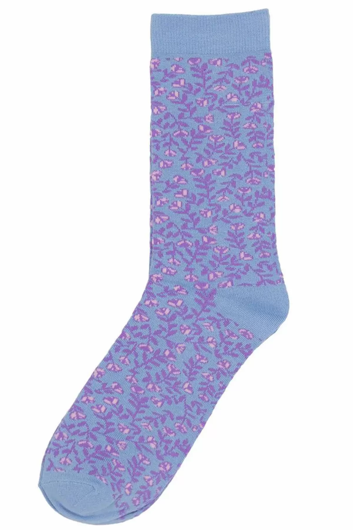 Danefæ Socken Und Strümpfe>Danewalk With Me Socks Light Blue Big Fleurie