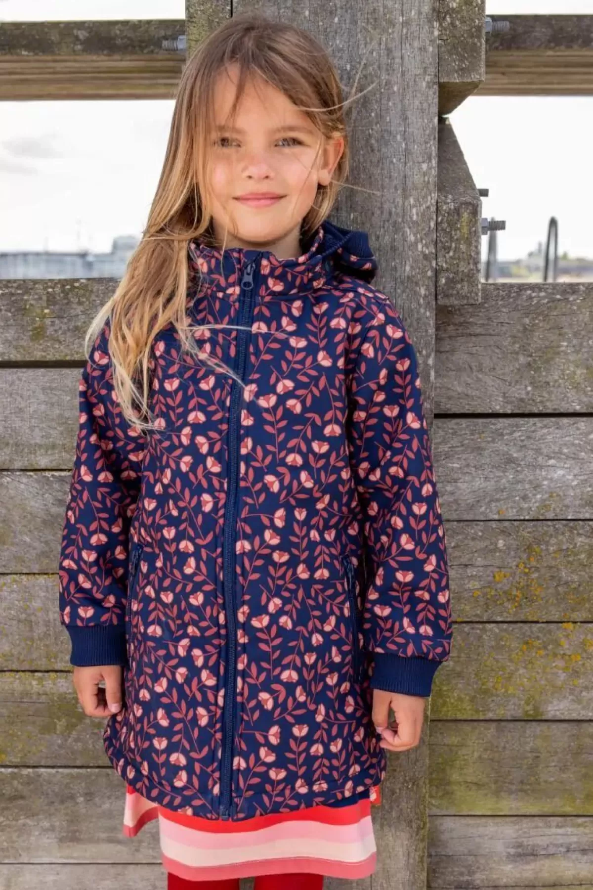 Store Danolivia Softshell Navy/Pink Rust Fluerie Kinder Softshell Jacken