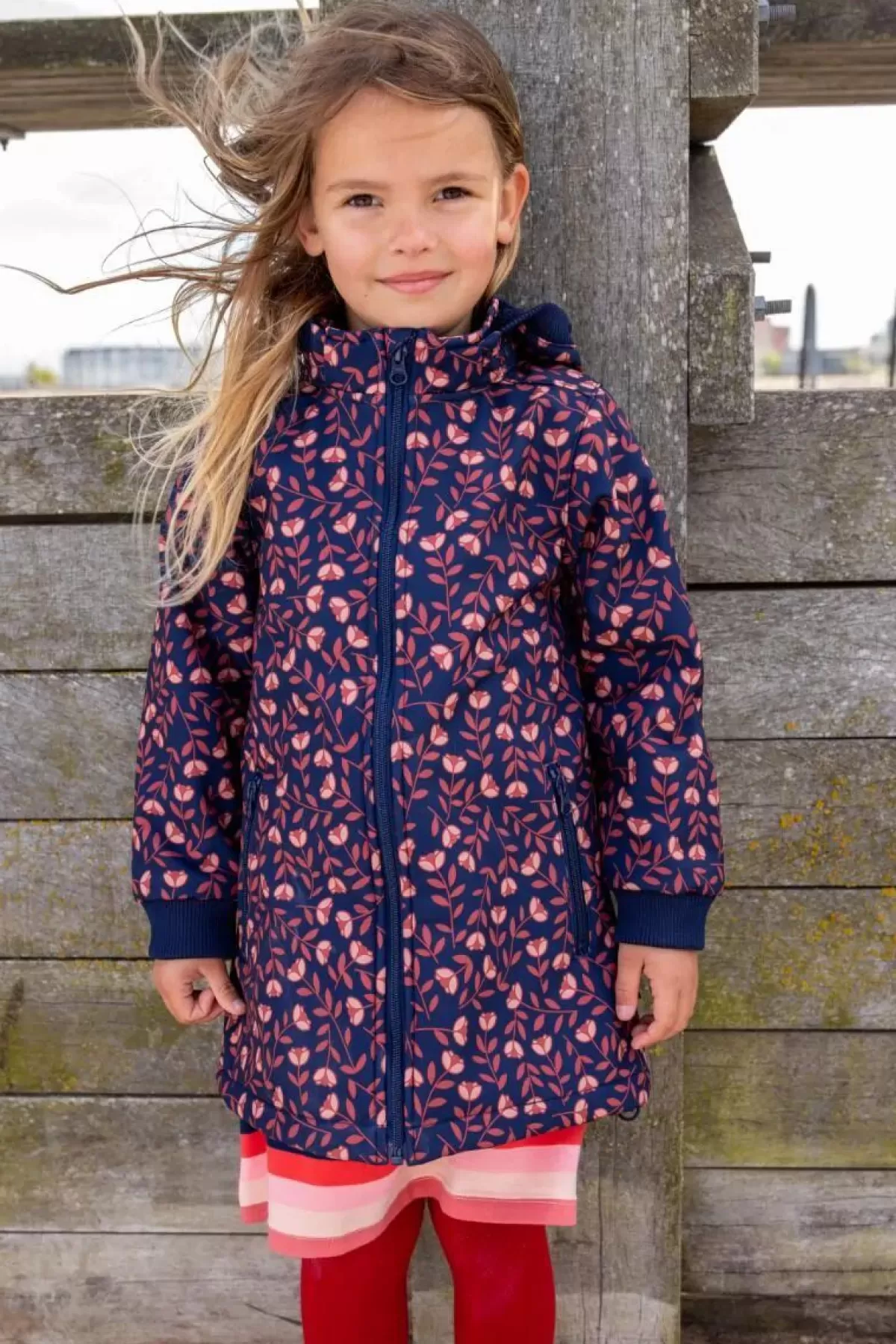 Store Danolivia Softshell Navy/Pink Rust Fluerie Kinder Softshell Jacken