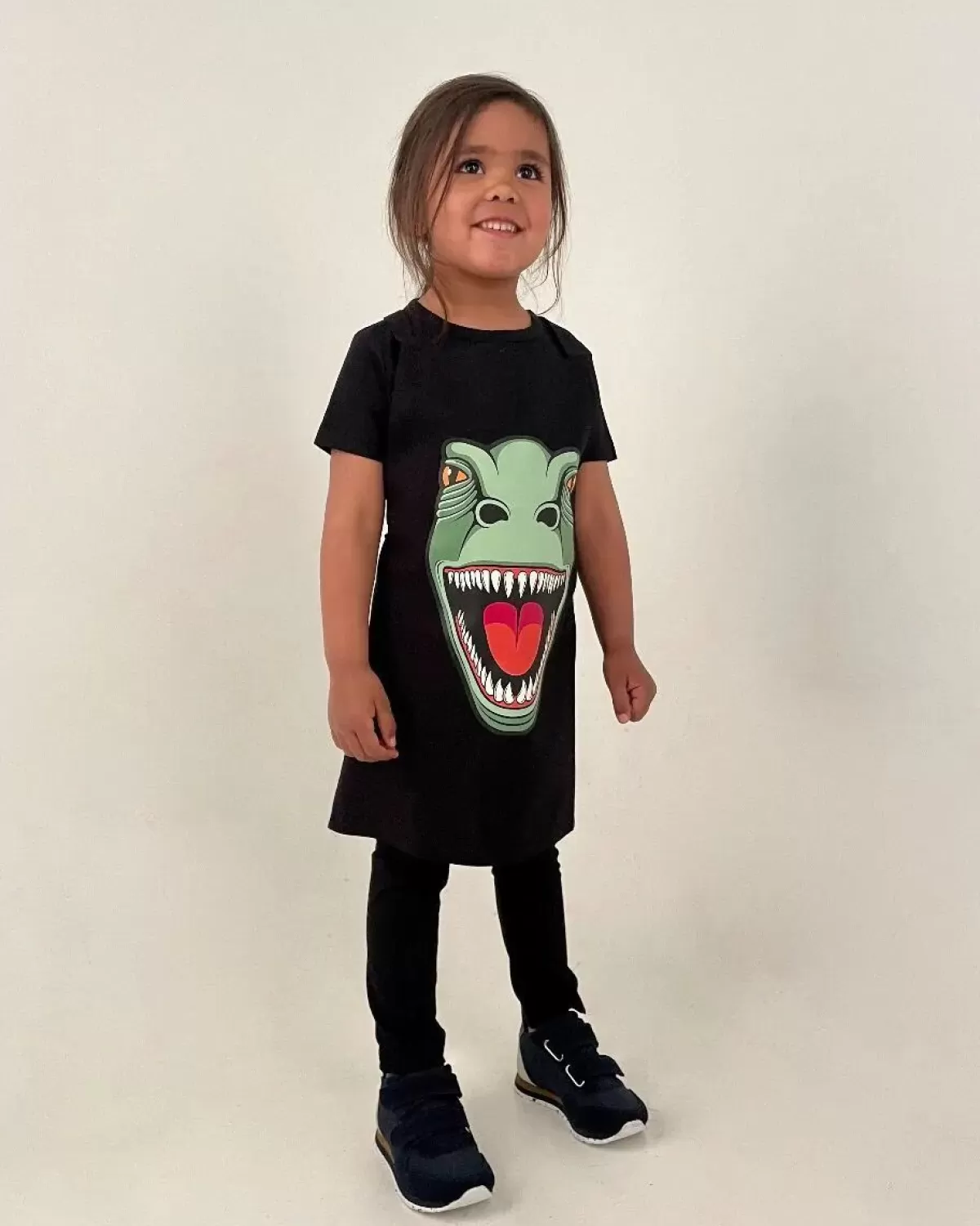 Danefæ Textilien Für Kinder>Dyr Apron - Kids Black T-Rex