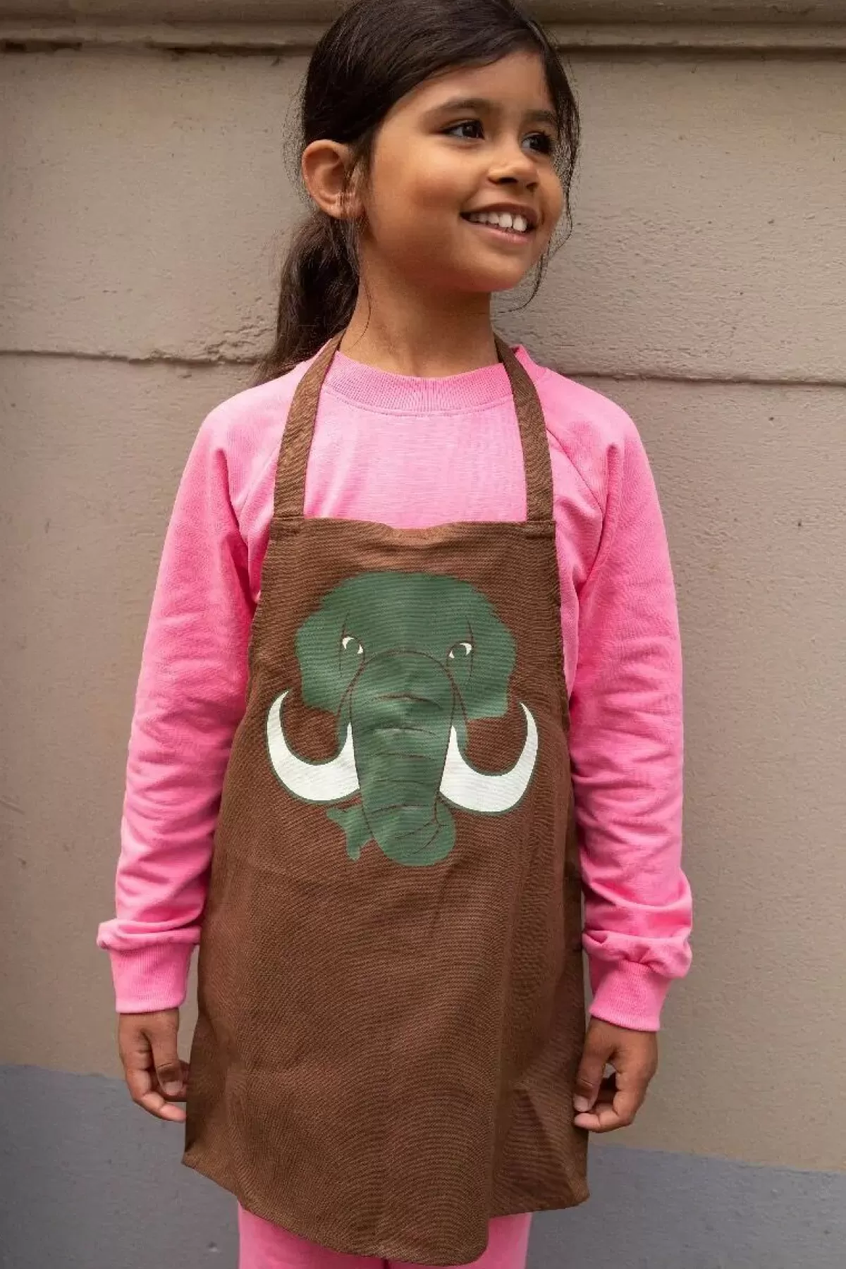 Danefæ Textilien Für Kinder>Dyr Apron - Kids Brown Mammut