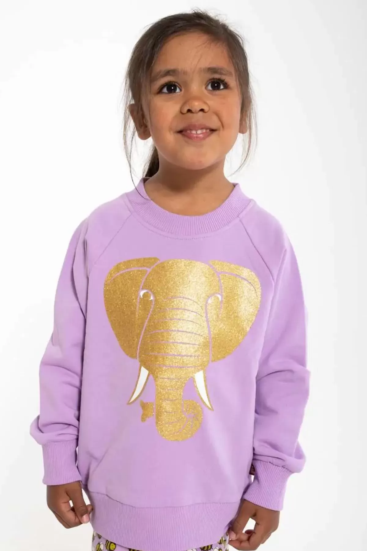 Discount Dyrbellow Sweat Soft Viola Guld Elefant Kinder Sweatshirts