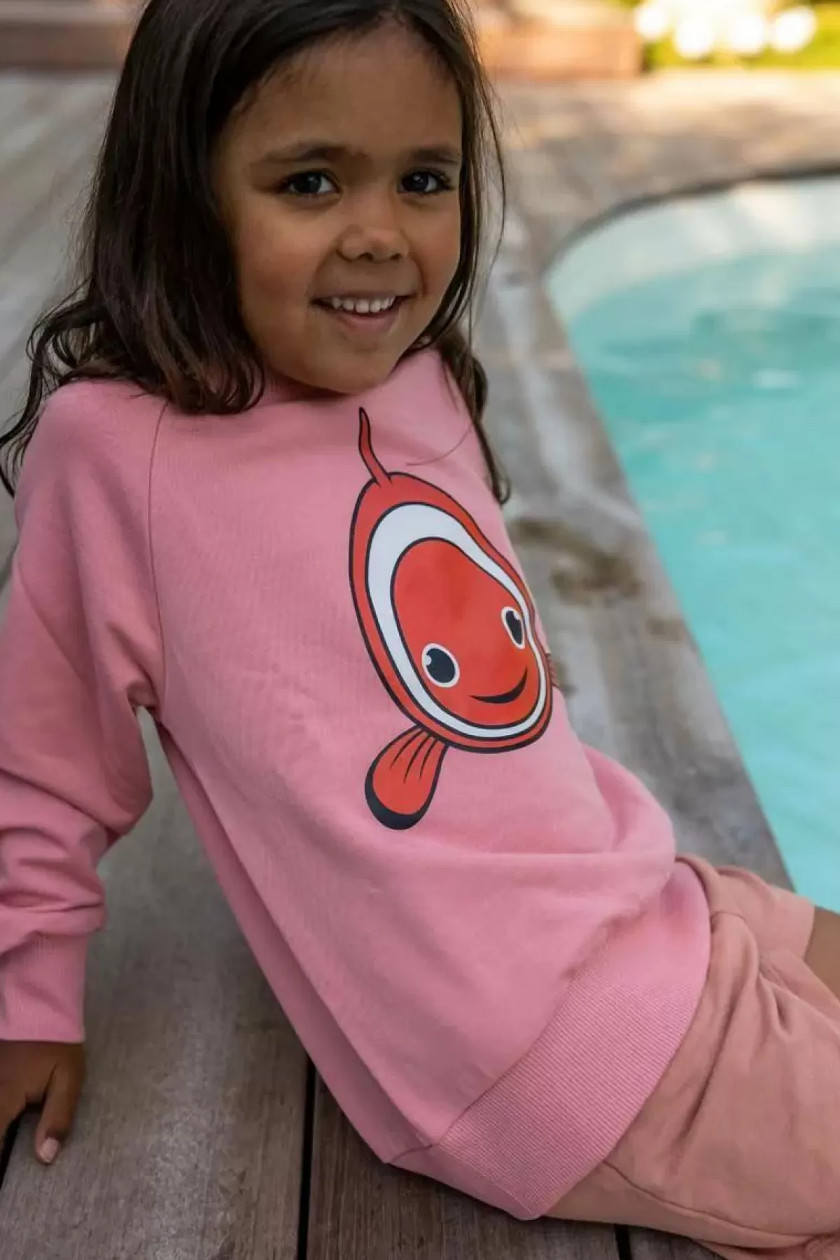Cheap Dyrbellow Sweat Vintage Rose Klovnfisk Kinder Sweatshirts