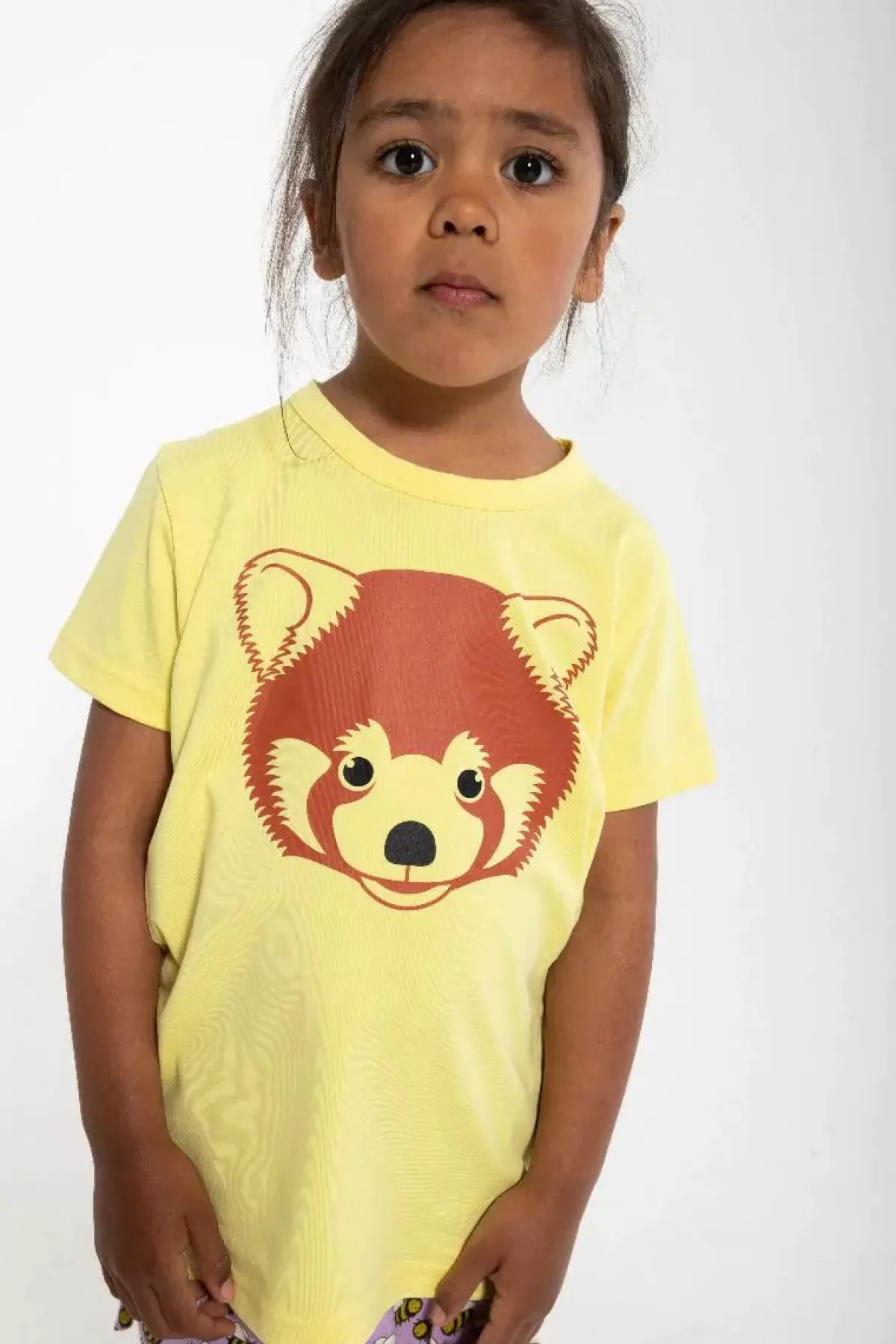 Best Sale Dyrgrowl T Pale Yellow Roed Panda Kinder T-Shirts