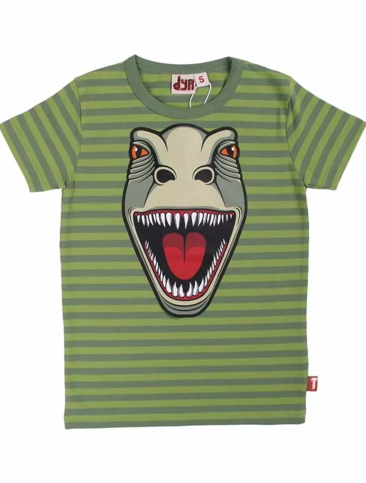 Discount Dyrgrowl Tee Aop/Strib Army/Olive T-Rex Kinder T-Shirts