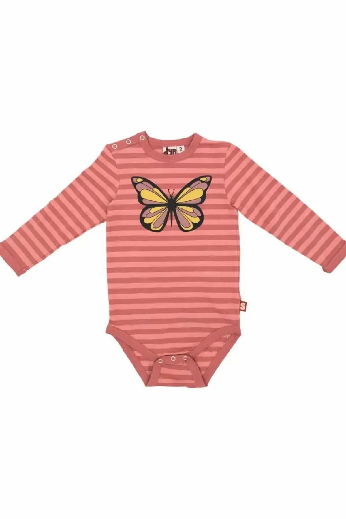 Sale Dyrquack Suit Aop/Strib Warm Rose/Coral Sommerfugl Baby Bodies