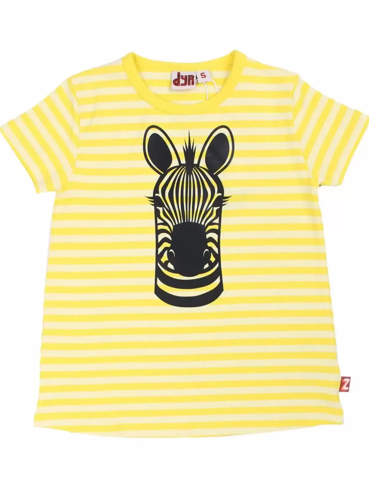 Clearance Dyrwildlife Tee Aop/Strib Bright Yellow/Pale Yellow Zebra Kinder T-Shirts