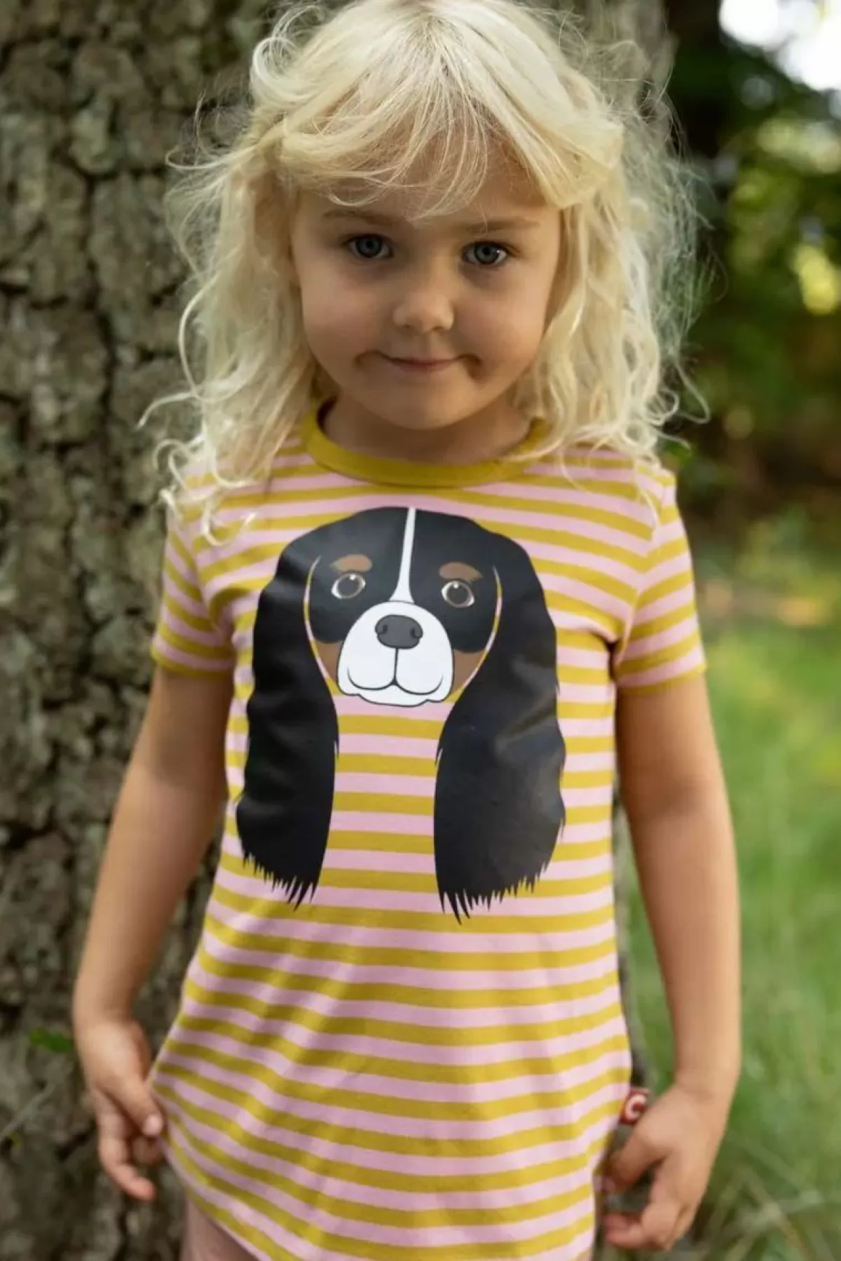 Hot Dyrwildlife Tee Aop/Strib Occer/Soft Pink Cavalier Kinder T-Shirts
