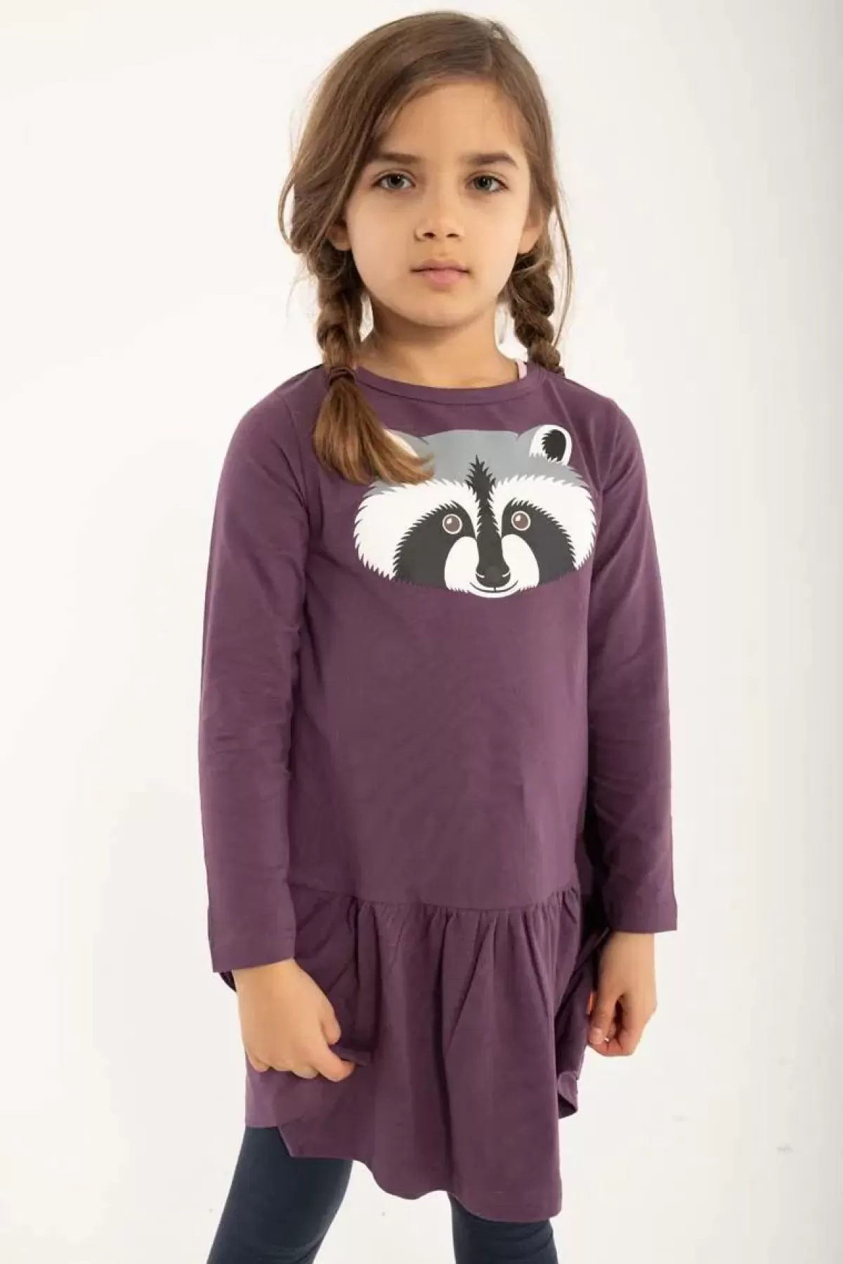 Hot Dyrzanzi Dress Ls Grey Mauve Vaskebjoern Kinder Kleider