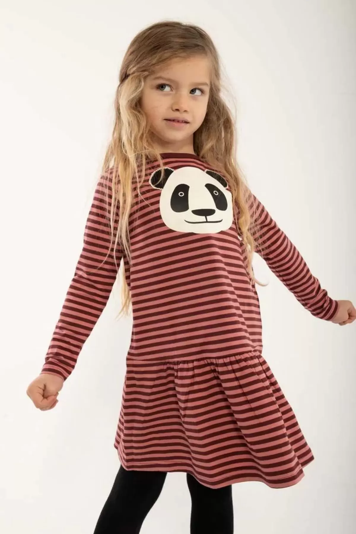 Hot Dyrzanzi Dress Ls Red Wine/Old Rose Panda Kinder Kleider