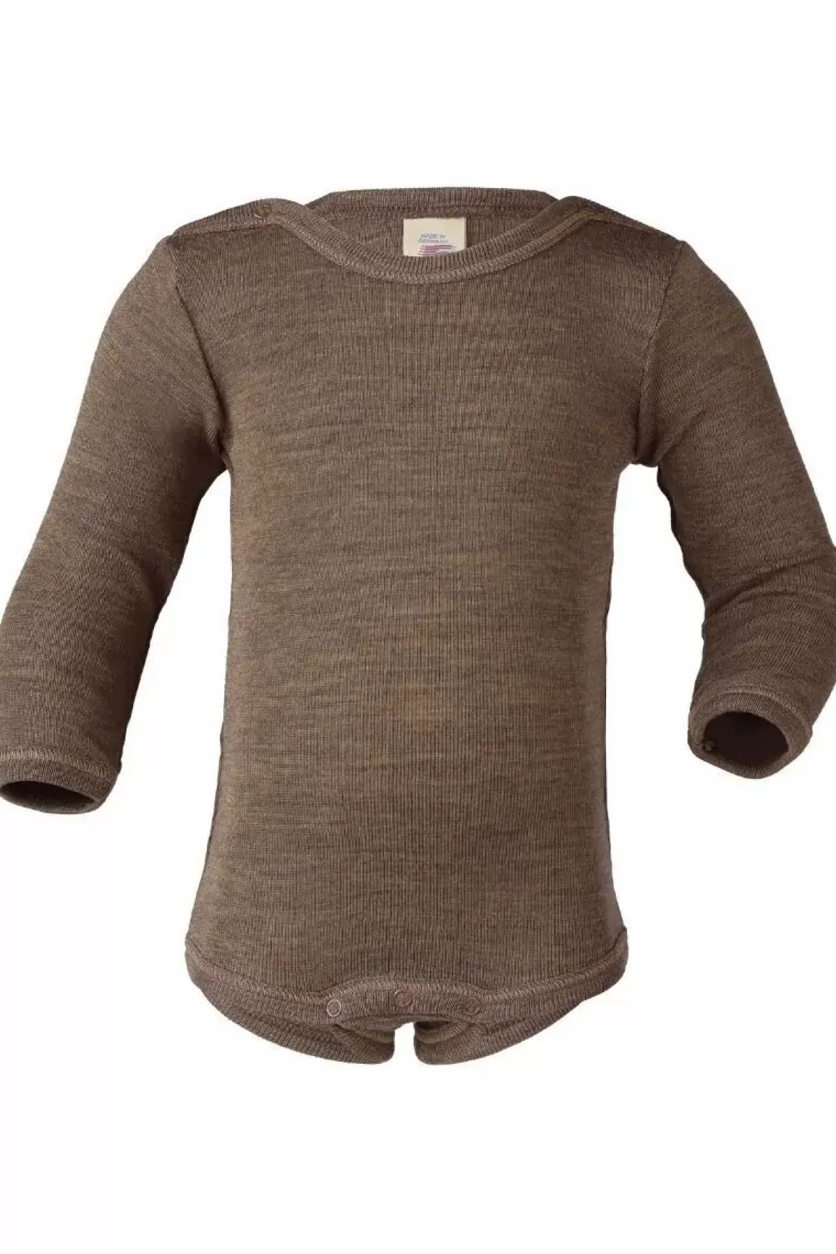 Hot Engel Wool Natur Baby Body Ls W.Buttons Gots Walnut Baby Bodies