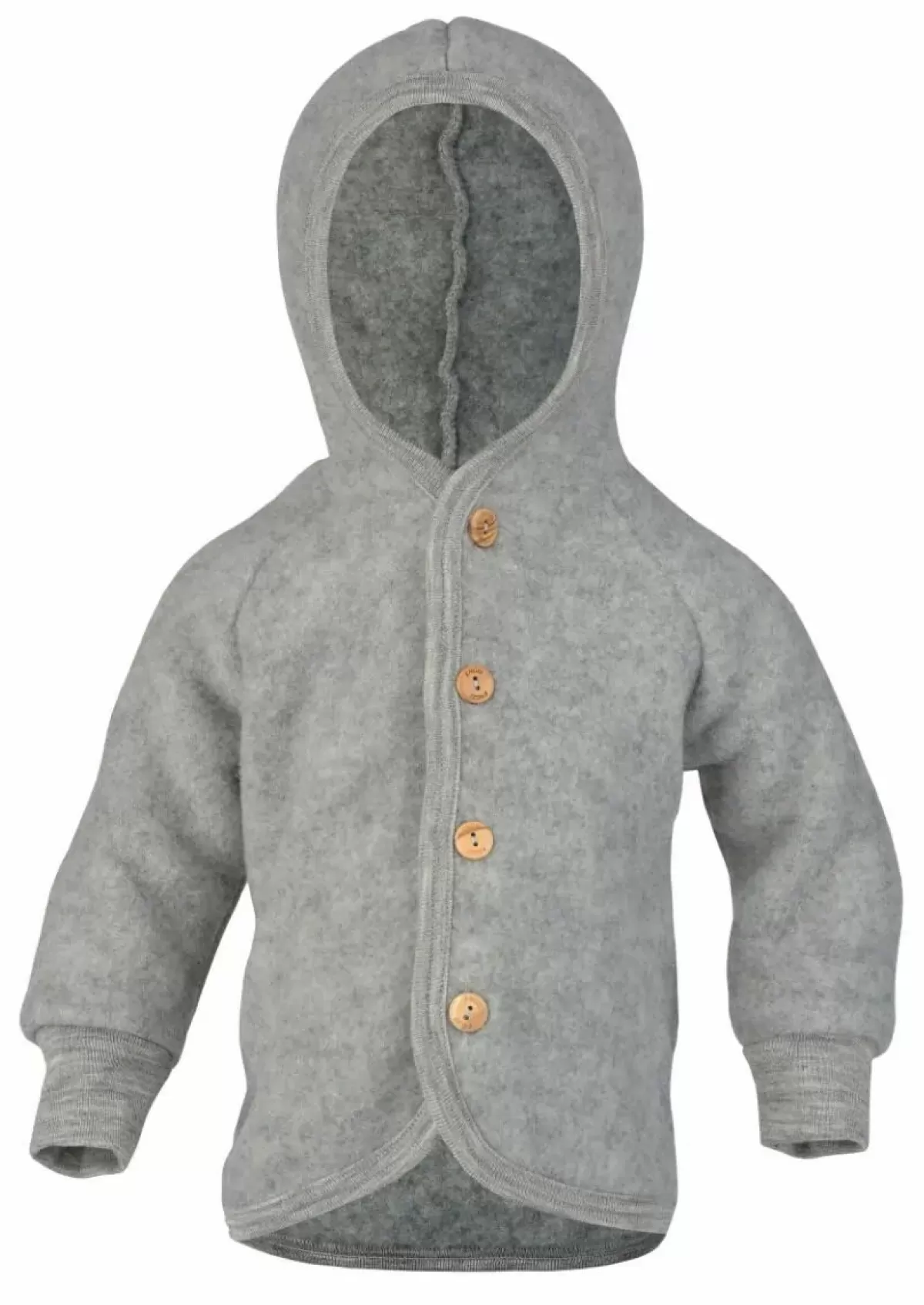 Store Engel Wool Natur Hooded Jacket Lt Grey Melange Baby Übergangsjacken