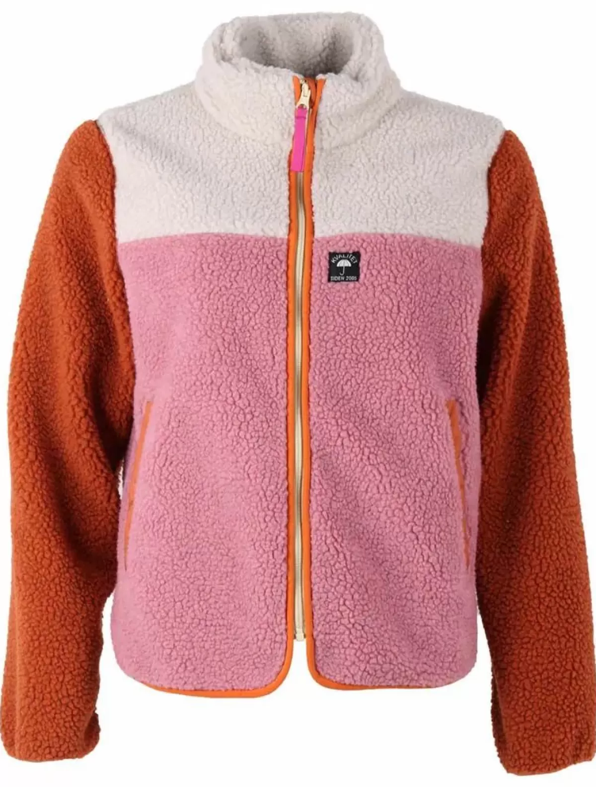 Danefæ Fleece>Ess - Danebirk Fleece Zip-Up Rust/Lt Beige/Old Rose