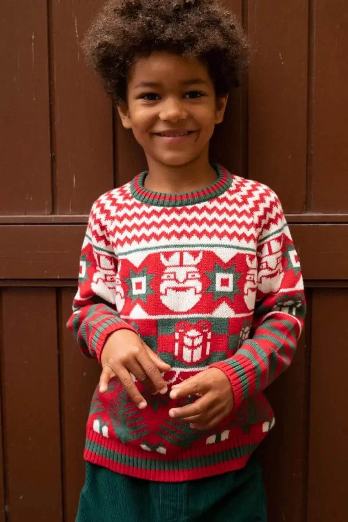 Shop Ess - Danehohoho Sweater Xmas Red/Offwhite/Green Kinder Alles Aus Strick