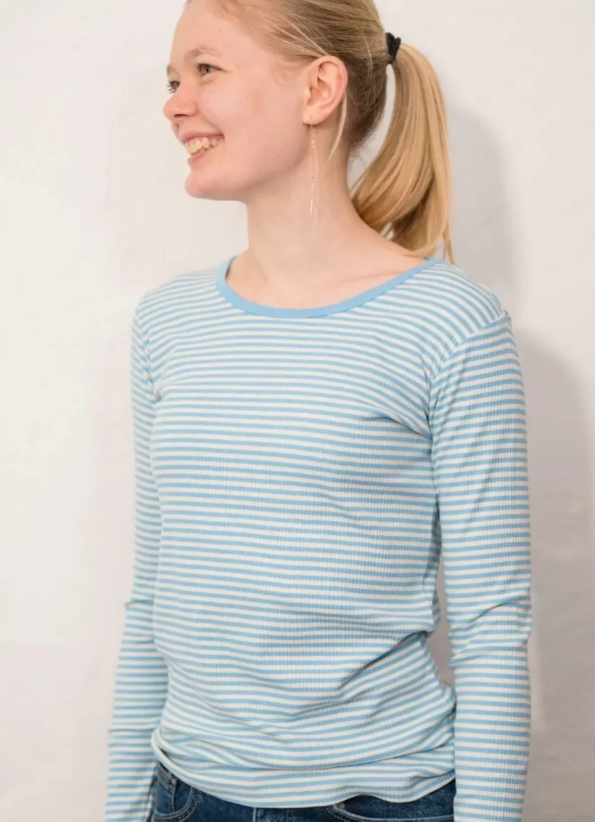 Danefæ Hemden Und Shirts>Ess - Organic Danepartner Ls Baby Blue/Chalk