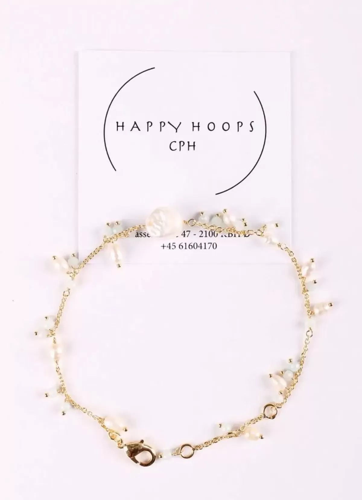 Danefæ Schmuck>Happy Hoop Cph Rosa Armband Guldfarvet/Off White