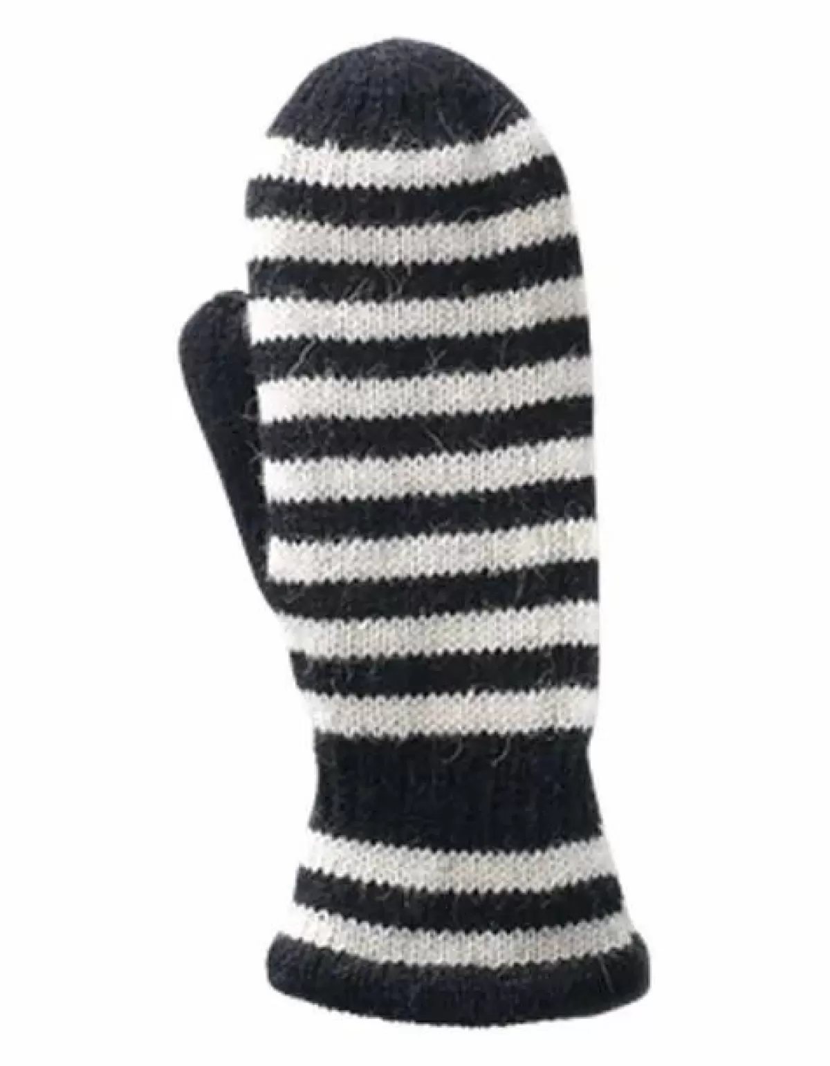 Danefæ Handschuhe>Hestra Gaucho Stribet Strik-Luffe Black/Off White