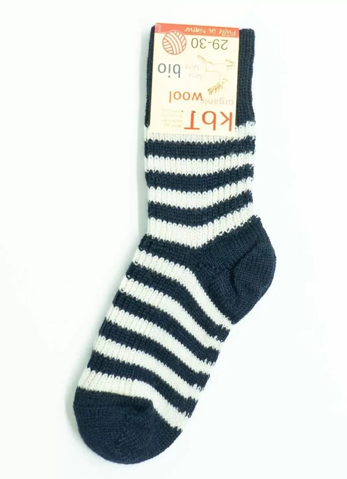 Shop Hirsch Natur Wool Socks Stripes Marine/White Kinder Wolle