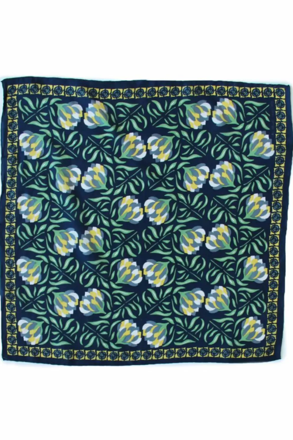 Danefæ Schals>Les Belles Vagabondes Mini Silk Scarf Bergamot Marine