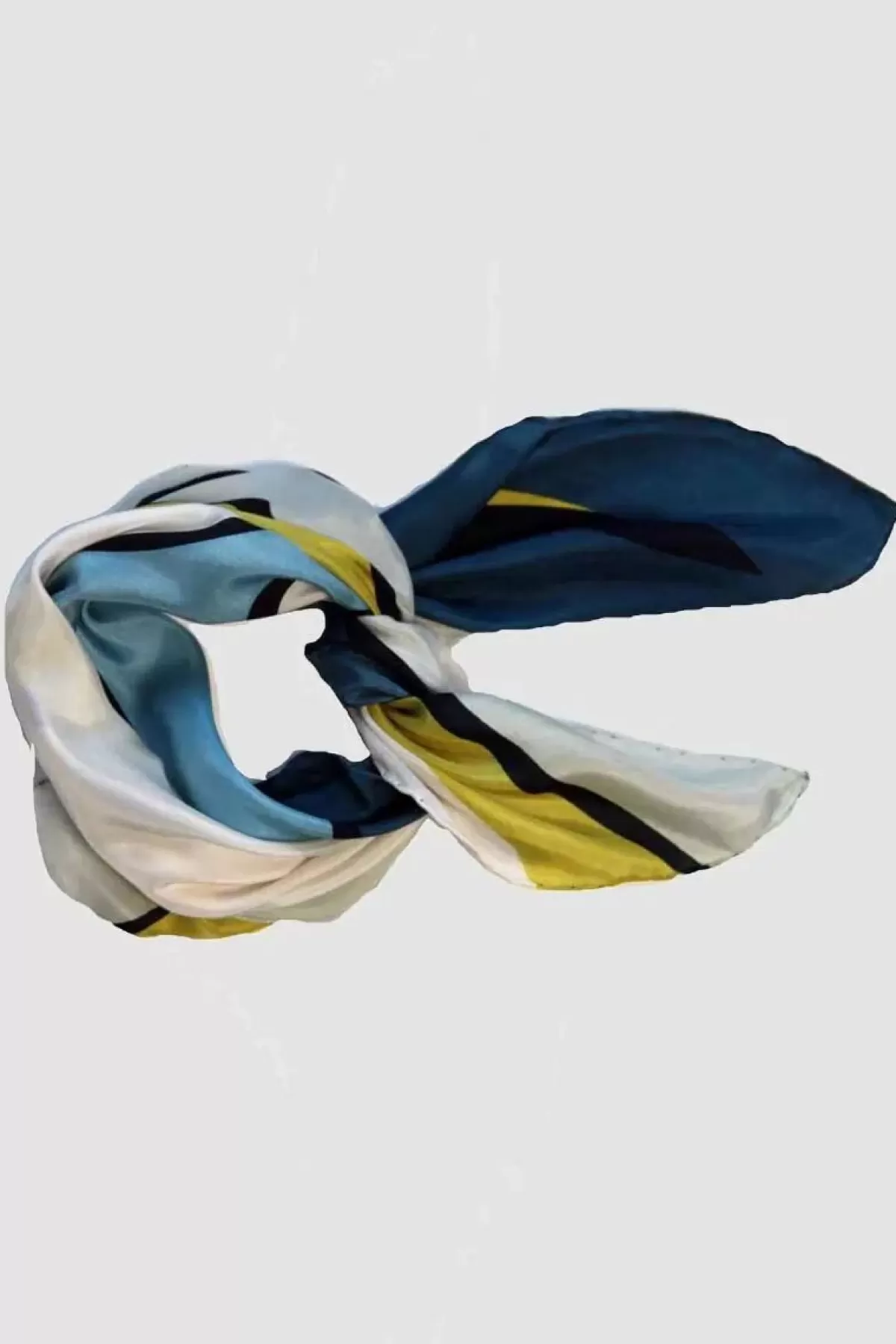 Danefæ Schals>Les Belles Vagabondes Mini Silk Scarf Expression Yellow