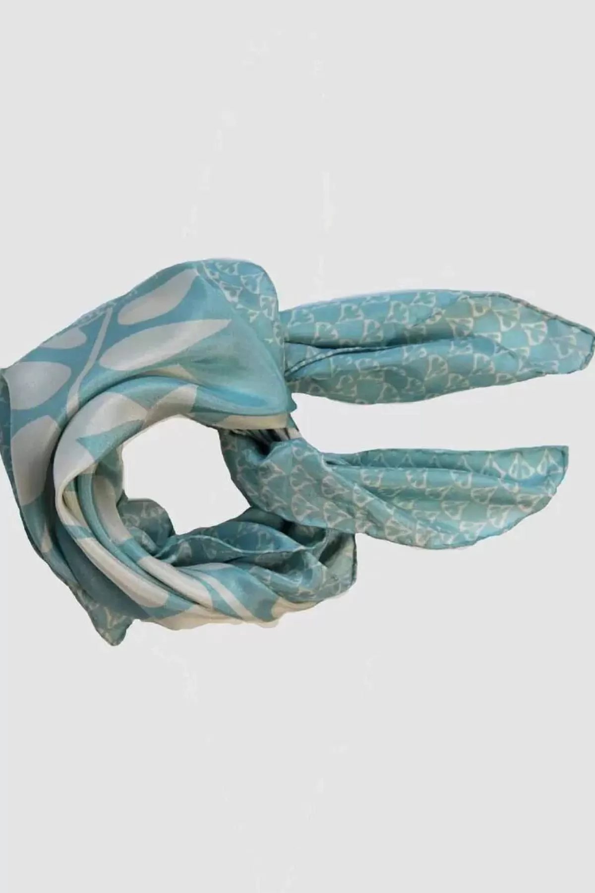 Danefæ Schals>Les Belles Vagabondes Mini Silk Scarf Ficus Blue