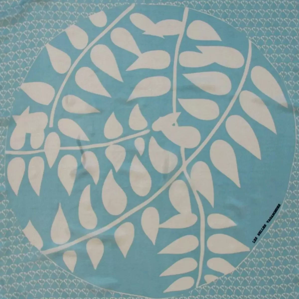 Danefæ Schals>Les Belles Vagabondes Mini Silk Scarf Ficus Blue