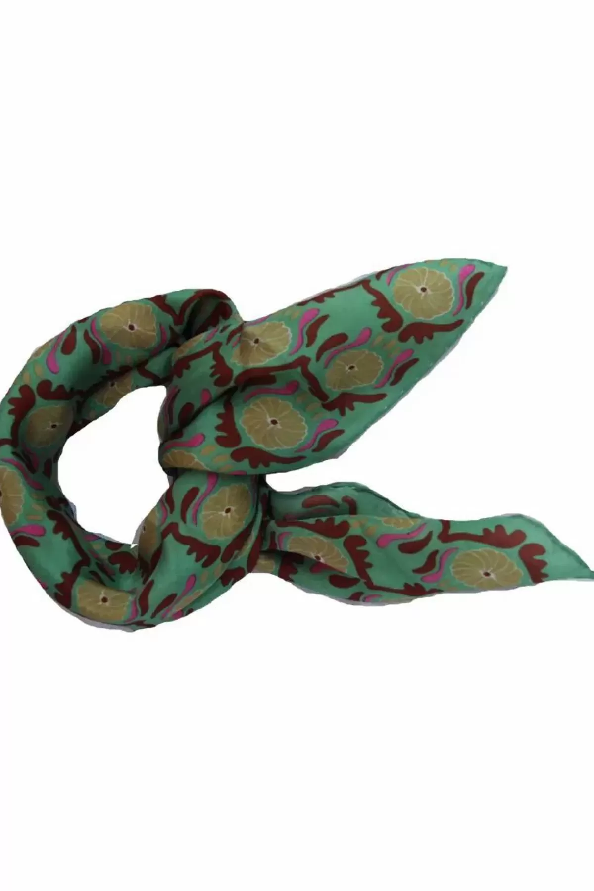 Danefæ Schals>Les Belles Vagabondes Mini Silk Scarf Jaipur Green