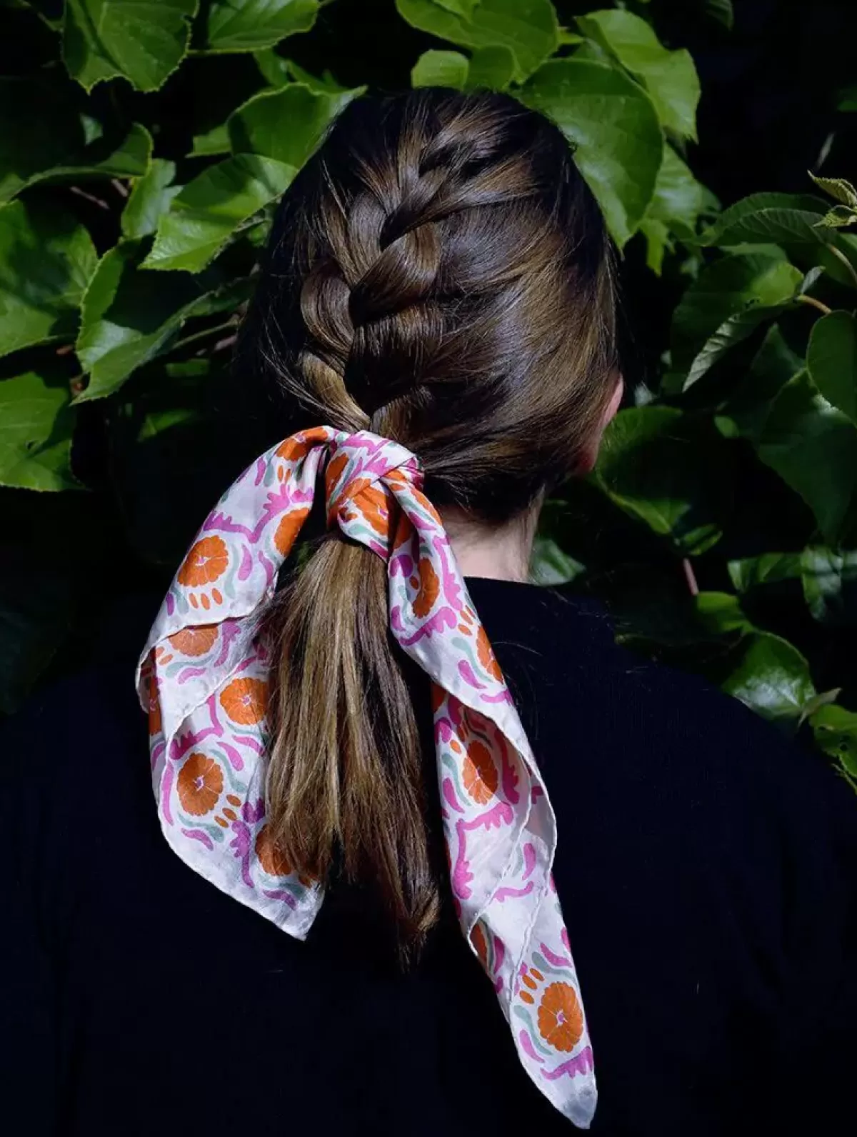 Danefæ Schals>Les Belles Vagabondes Mini Silk Scarf Jaipur Pink/Orange