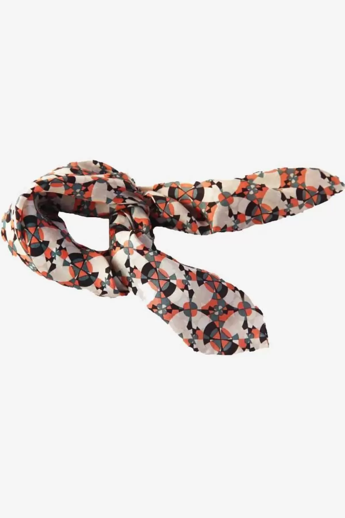 Danefæ Schals>Les Belles Vagabondes Mini Silk Scarf Kaleidoscope Orange