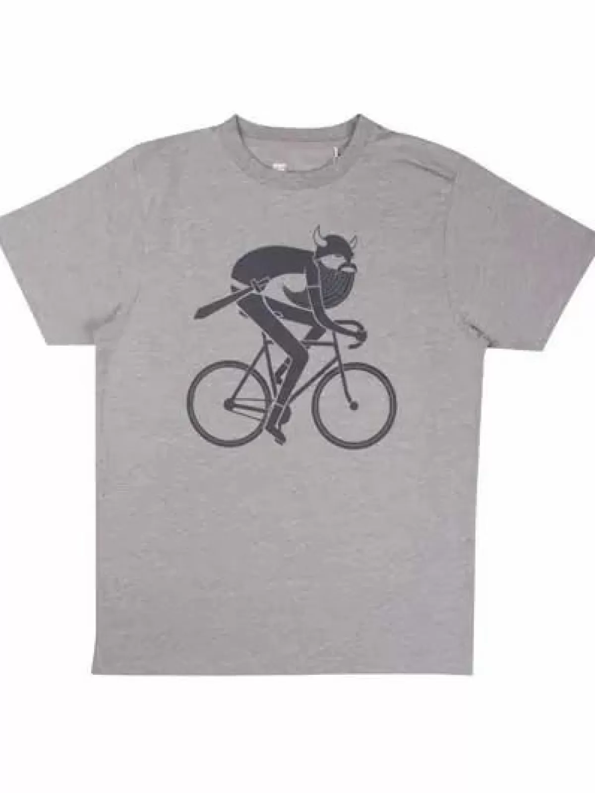 Danefæ T-Shirts>Mande Tee X Hthr Grey Biking Viking