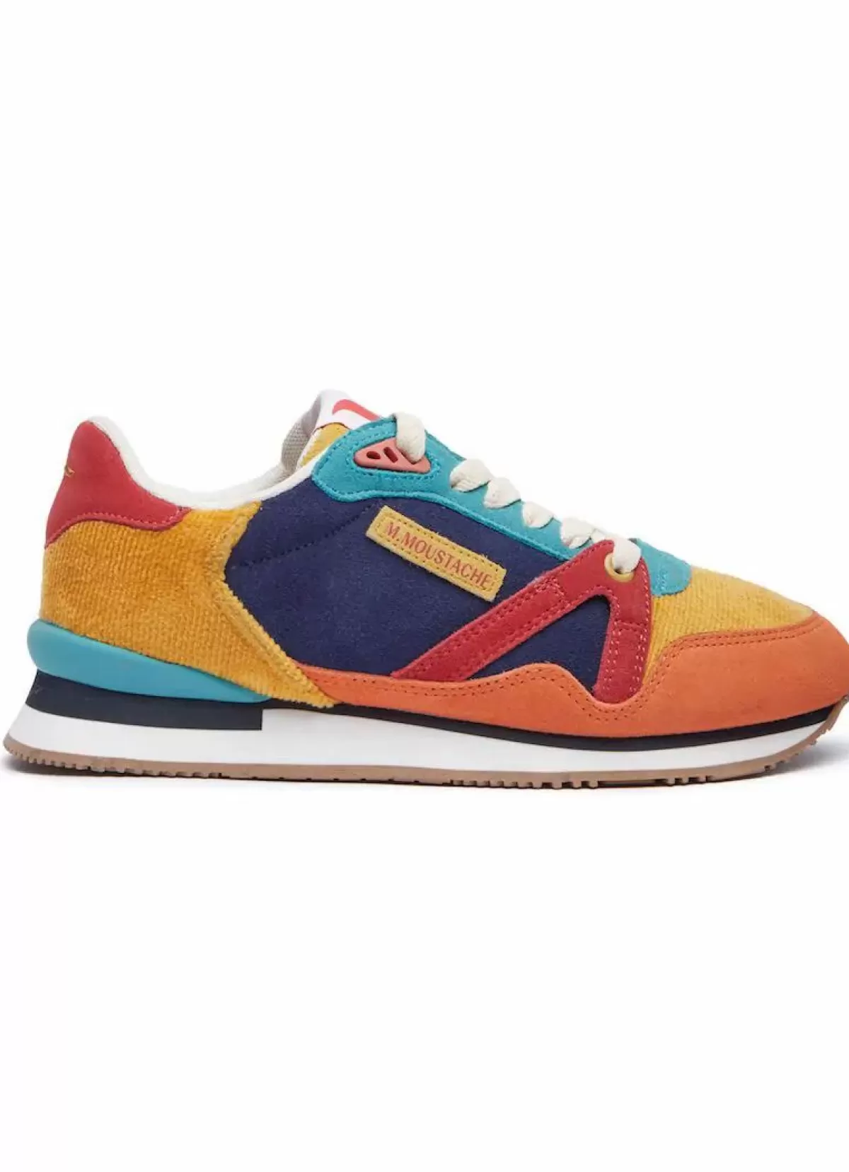 Danefæ Sneakers>M.Moustache Andre Running Sneakers Suede Orange Et Velours Cotele