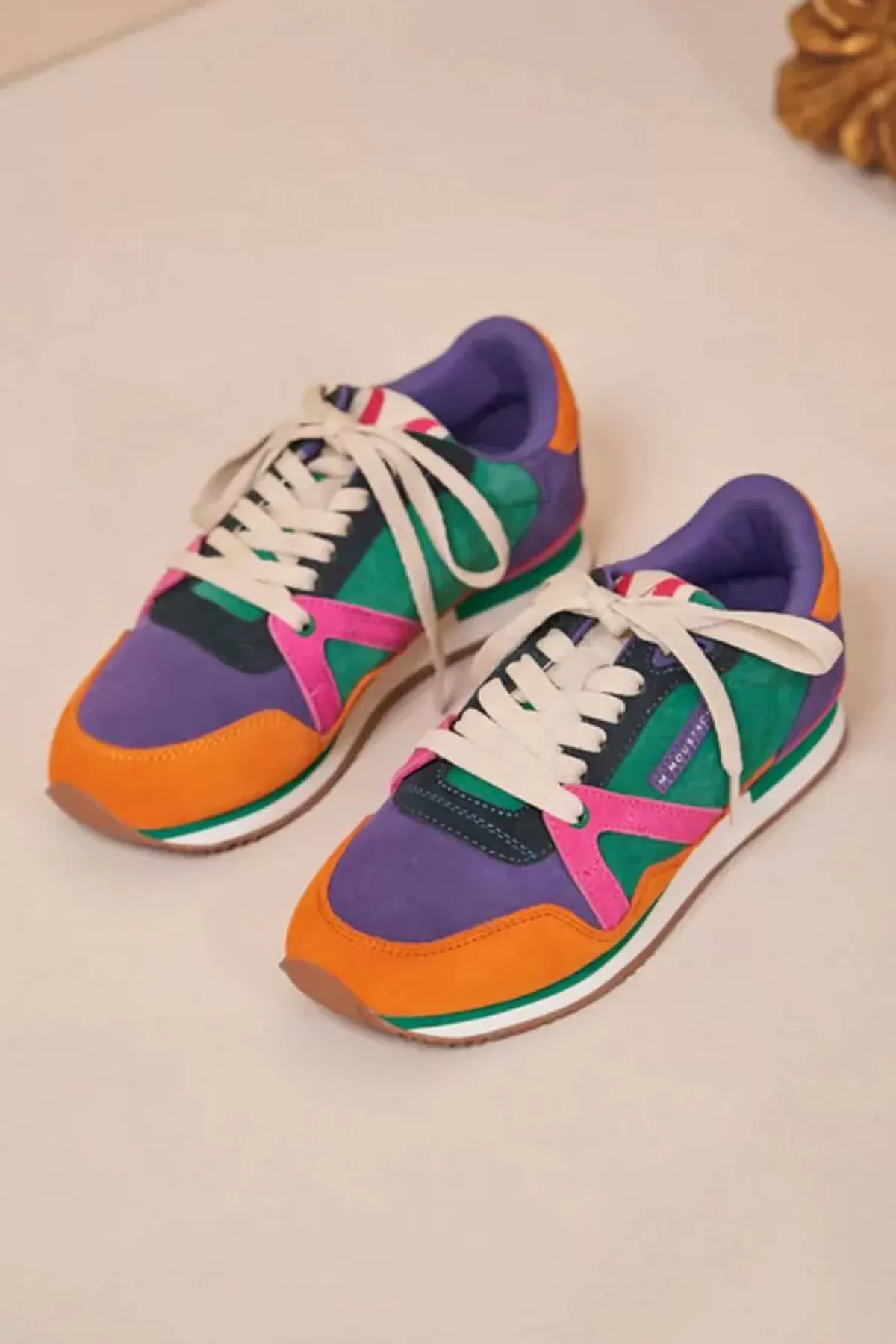 Danefæ Sneakers>M.Moustache Andre Running Sneakers Suede Orange Violet Fuchsia