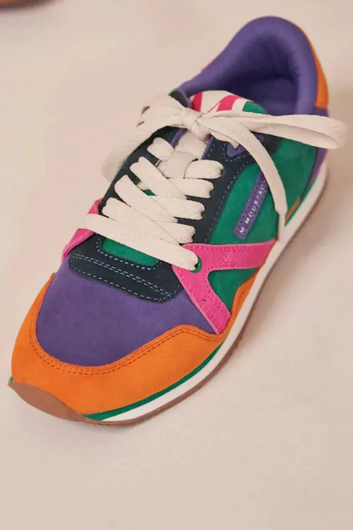 Danefæ Sneakers>M.Moustache Andre Running Sneakers Suede Orange Violet Fuchsia