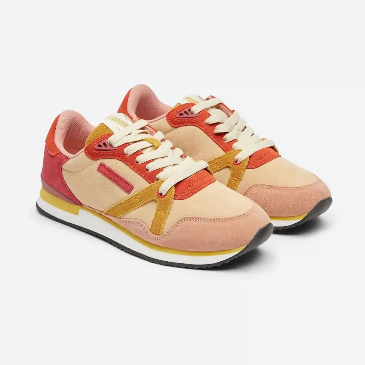 Danefæ Sneakers>M.Moustache Andre Running Sneakers Suede Rose Nude Jaune