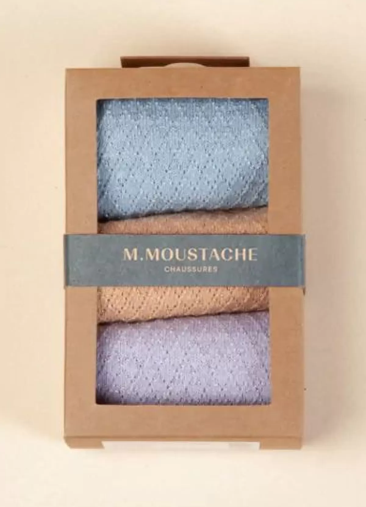 Danefæ Socken Und Strümpfe>M.Moustache Chaussettes Stromper 3-Pak Gaufre Paillettes