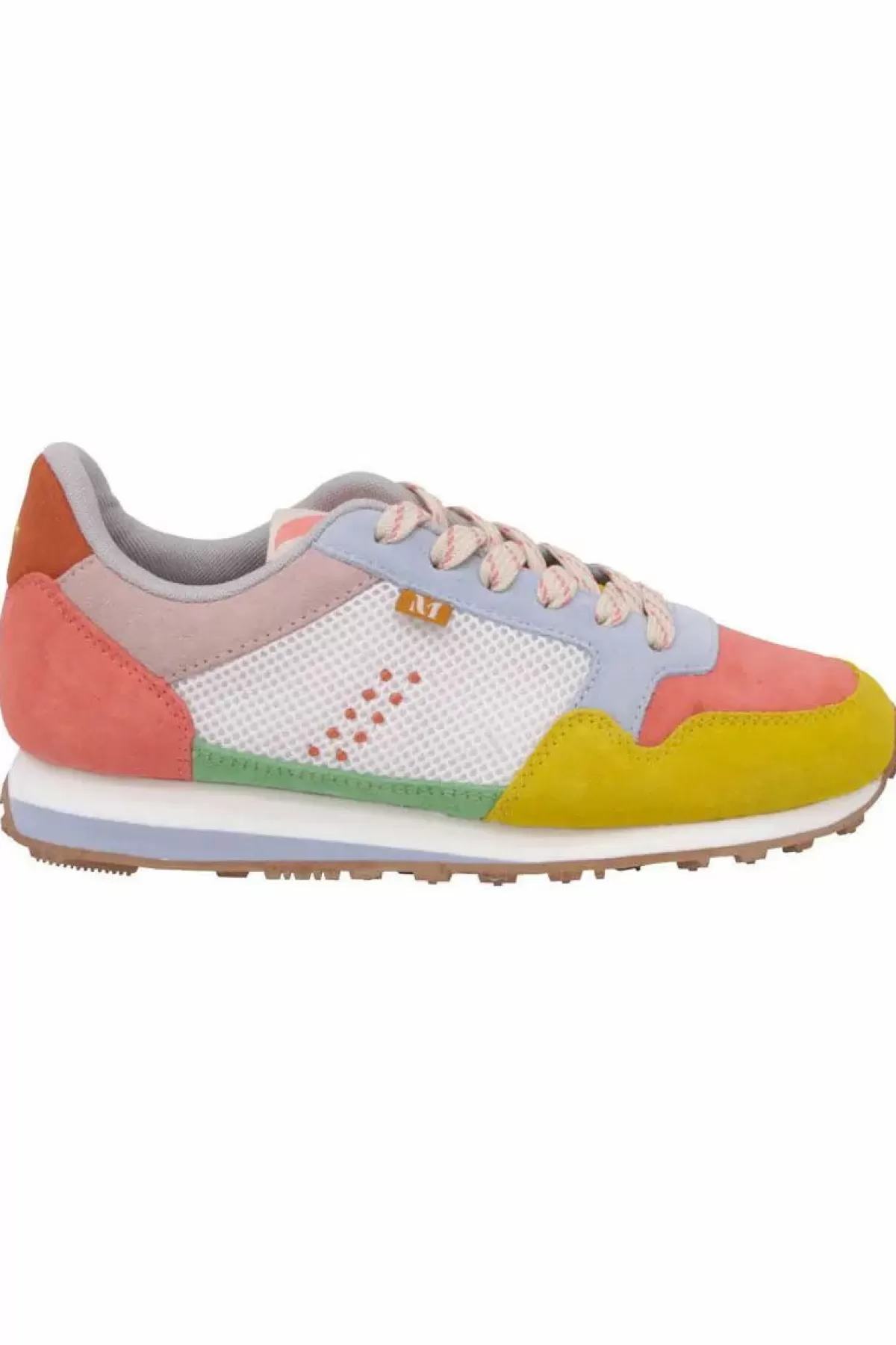 Danefæ Sneakers>M.Moustache Gabrielle Suede Jaune Corail Ciel