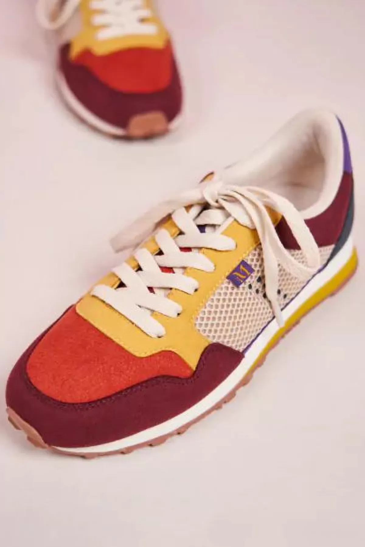 Danefæ Sneakers>M.Moustache Gabrielle Ultrasuede Et Mesh Bordeaux Brique Anis