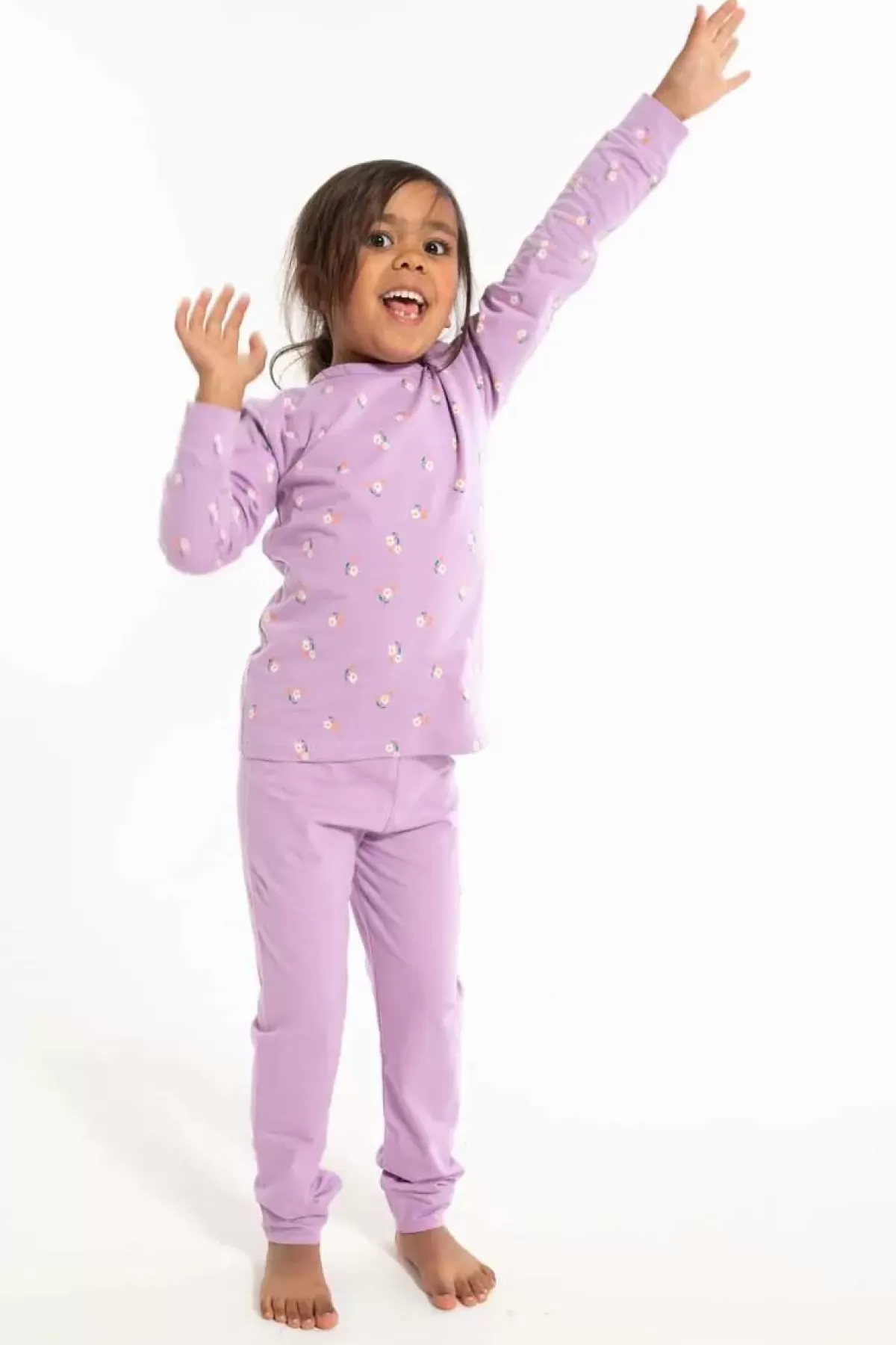 Best Sale Organic - Danedvale Night Set Soft Viola Miniflower Kinder Pyjamas