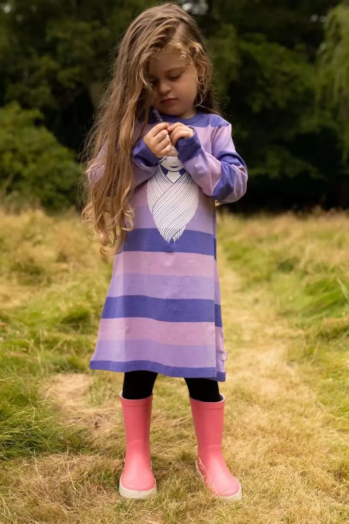 New Organic - Danenanna Dress Purple Haze Prinsesse Kinder Kleider