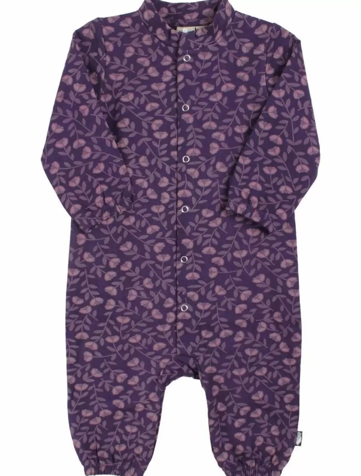 Hot Organic - Daneteddy Suit Black Mauve Fleurie Baby Strampler