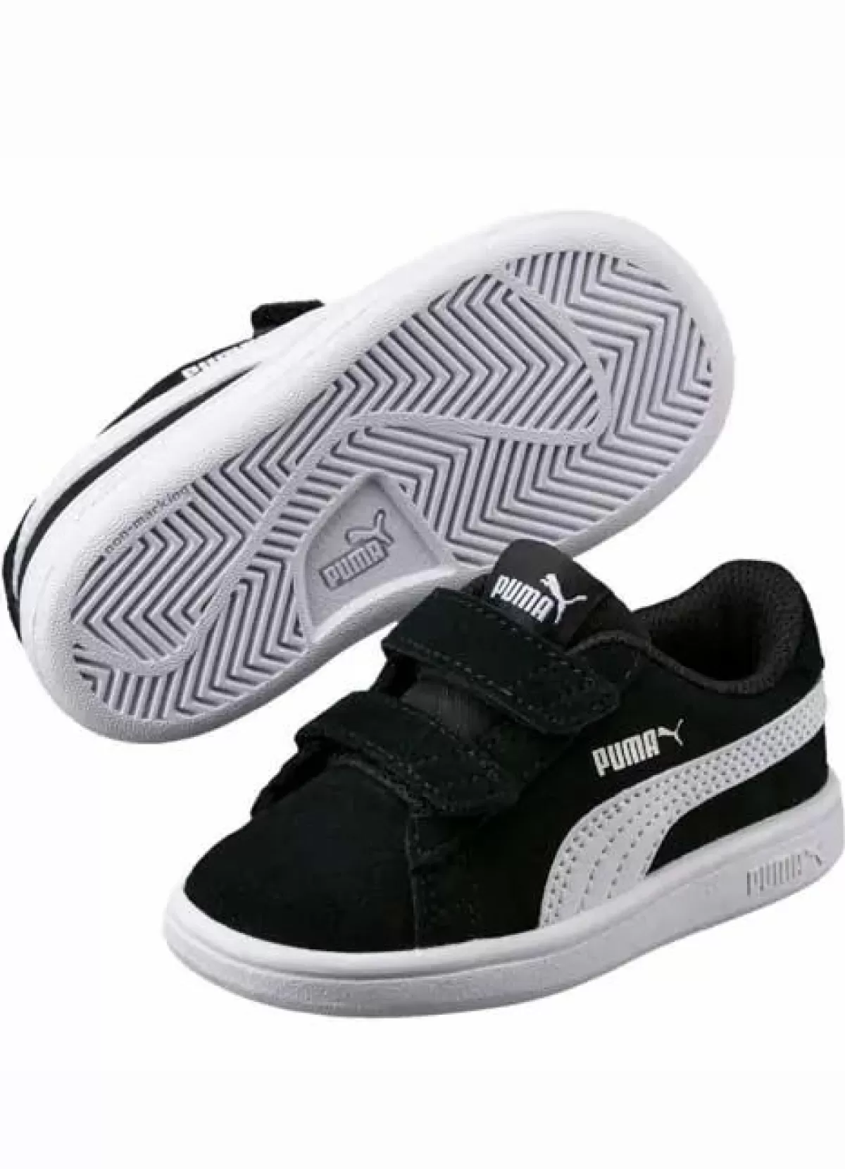 Best Sale Puma Smash Kids Black/White Kinder Sneakers