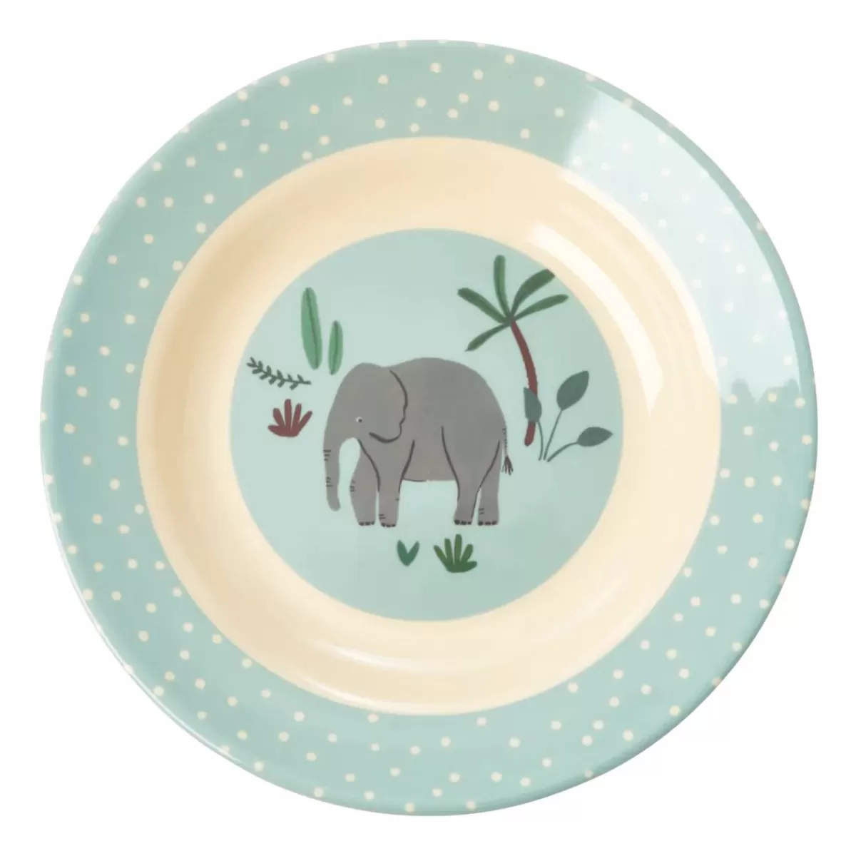 Best Rice Melamine Borneskal Blue Jungle Animals Baby Essenszeit